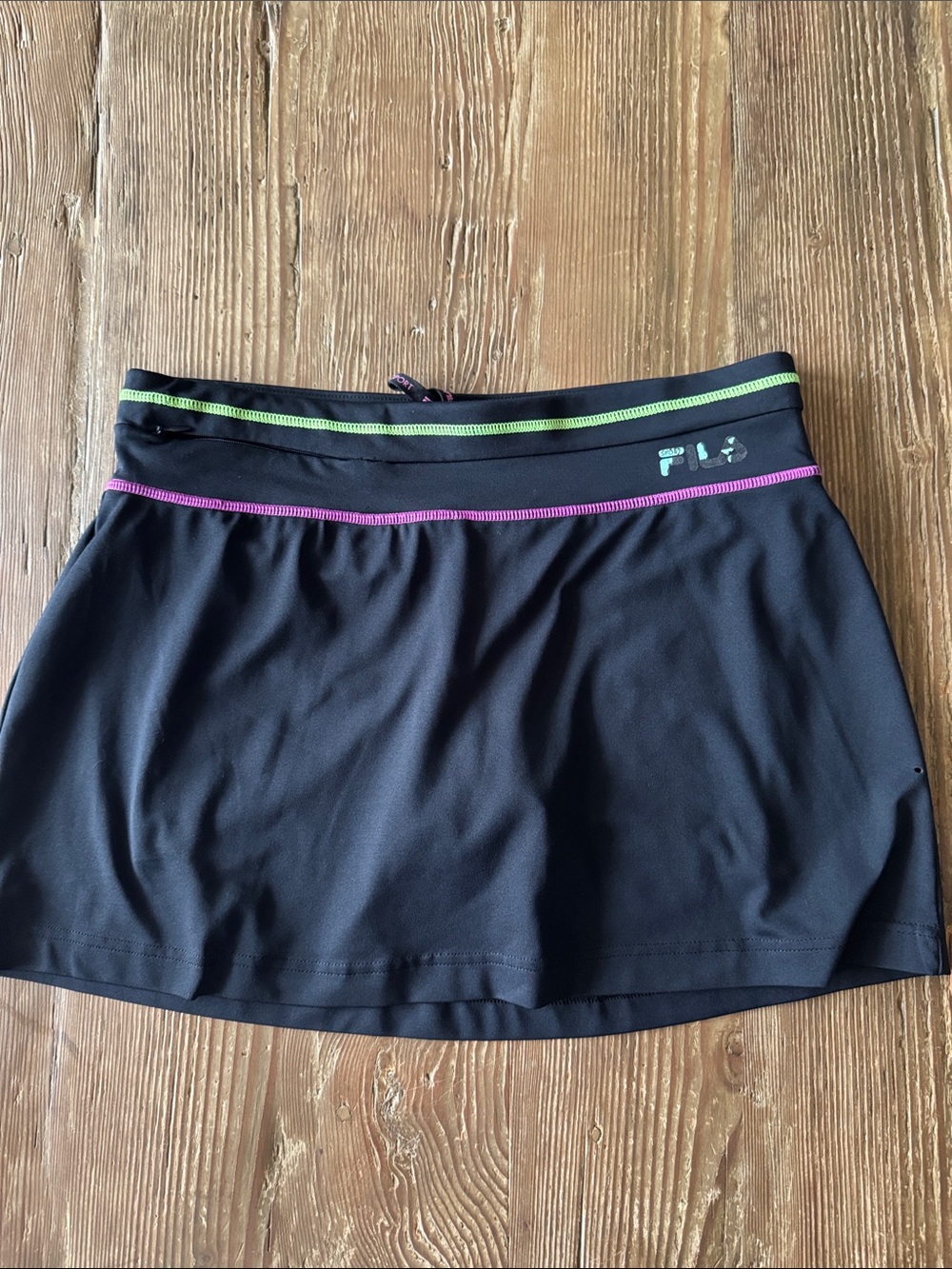 Fila Black Mini Skort with Pink and Lime Trim